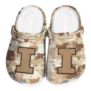 Illinois Fighting Illini Desert Camo Crocs Fashion forward