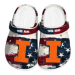 Illinois Fighting Illini Patriotic Stripes Crocs Fashion forward