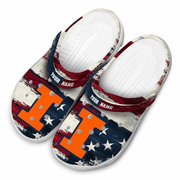 Illinois Fighting Illini Patriotic Stripes Crocs Top rated