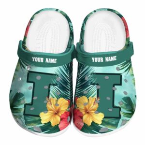 Illinois Fighting Illini Tropical Vibes Crocs Fashion forward