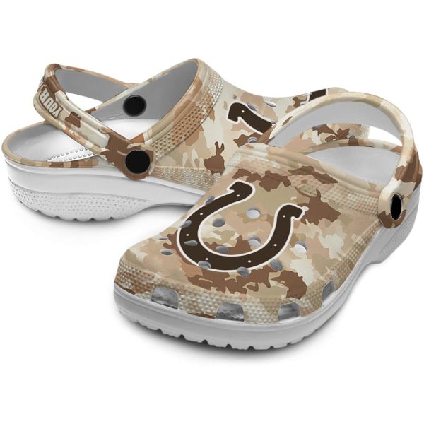 Indianapolis Colts Desert Camo Crocs Premium grade
