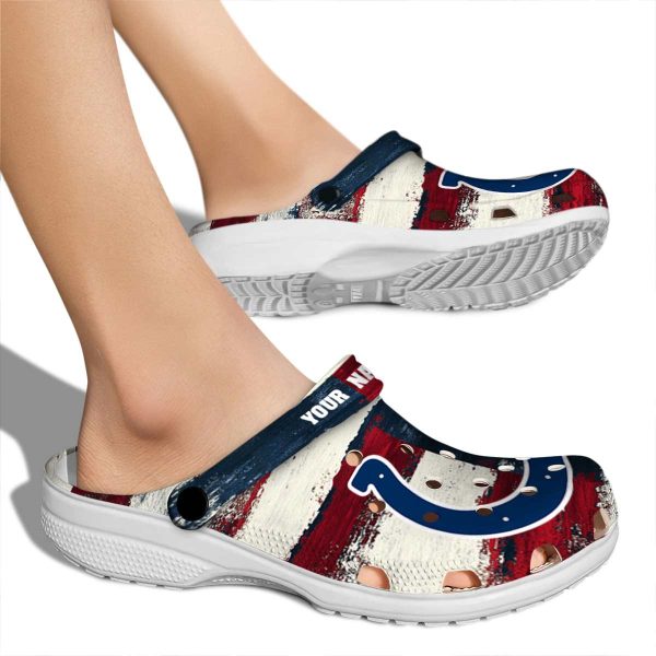 Indianapolis Colts Patriotic Stripes Crocs New Arrival