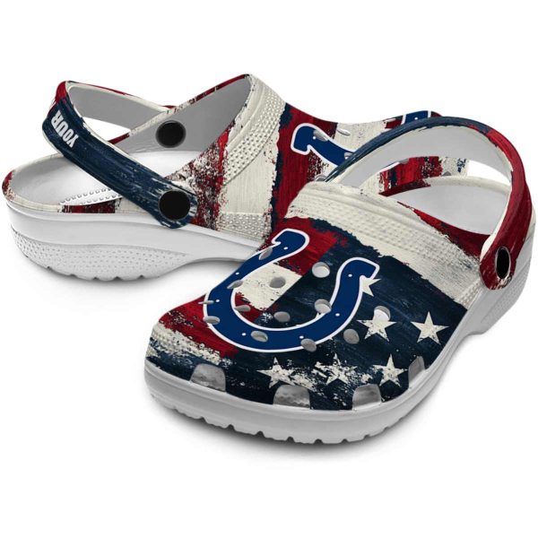 Indianapolis Colts Patriotic Stripes Crocs Premium grade