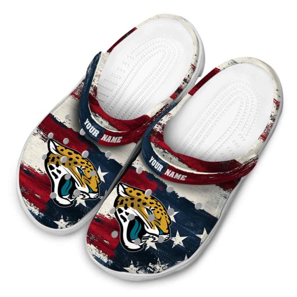 Jacksonville Jaguars Patriotic Stripes Crocs Top rated