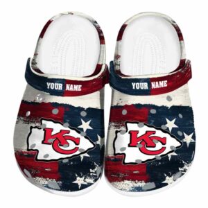 Kansas City Chiefs Patriotic Stripes Crocs Fashion forward