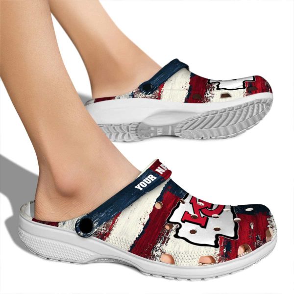 Kansas City Chiefs Patriotic Stripes Crocs New Arrival