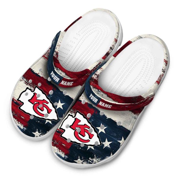 Kansas City Chiefs Patriotic Stripes Crocs Top rated