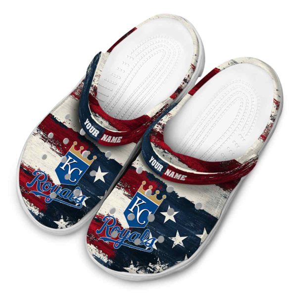 Kansas City Royals Patriotic Stripes Crocs Top rated