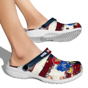 Kansas Jayhawks Patriotic Stripes Crocs New Arrival