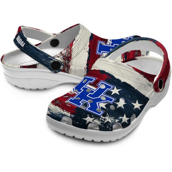 Kentucky Wildcats Patriotic Stripes Crocs Premium grade