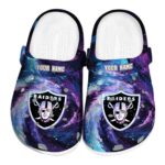 Las Vegas Raiders Galaxy Swirl Crocs Fashion forward