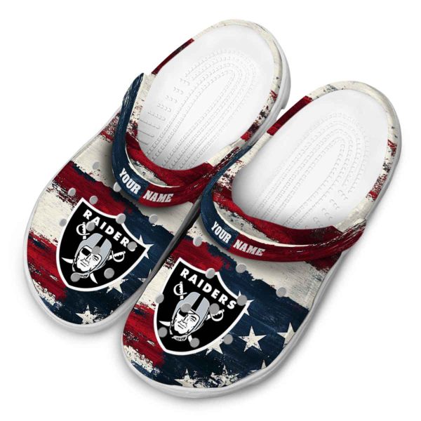 Las Vegas Raiders Patriotic Stripes Crocs Top rated