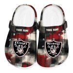 Las Vegas Raiders Plaid Fusion Crocs Fashion forward