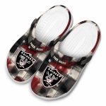 Las Vegas Raiders Plaid Fusion Crocs Fashion forward