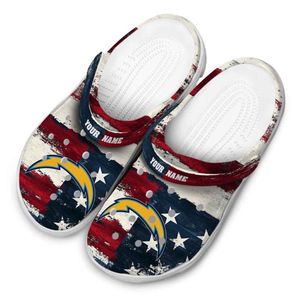 Los Angeles Chargers Patriotic Stripes Crocs Top rated