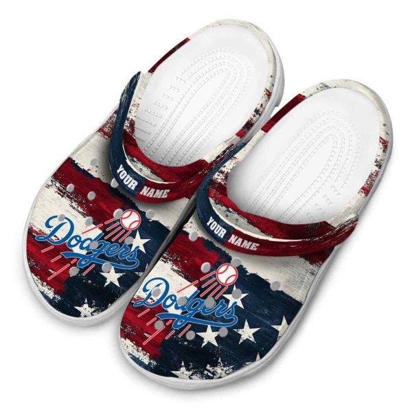 Los Angeles Dodgers Patriotic Stripes Crocs Top rated
