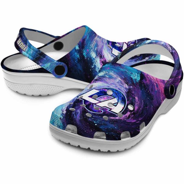 Los Angeles Rams Galaxy Swirl Crocs Premium grade