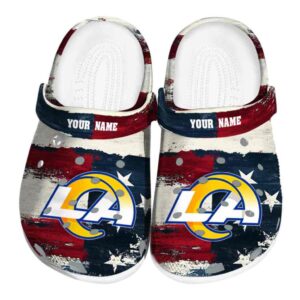 Los Angeles Rams Patriotic Stripes Crocs Fashion forward