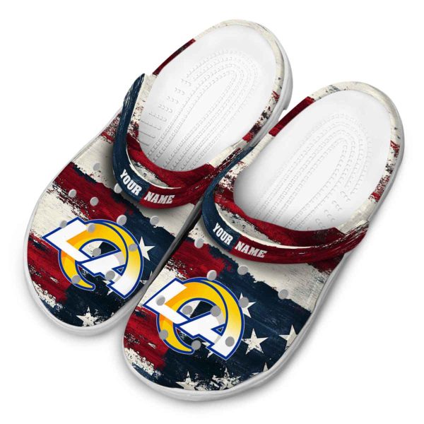 Los Angeles Rams Patriotic Stripes Crocs Top rated
