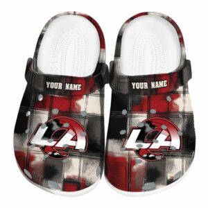 Los Angeles Rams Plaid Fusion Crocs Fashion forward