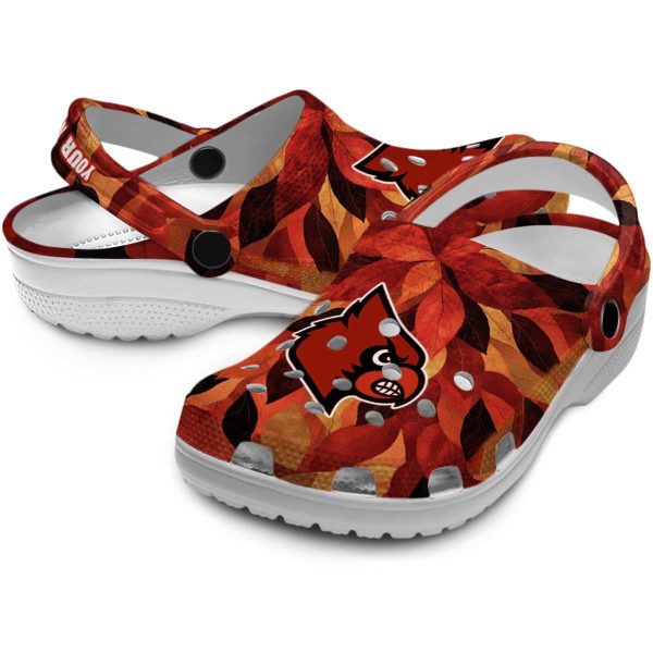 Louisville Cardinals Autumn Leaves Crocs Premium grade