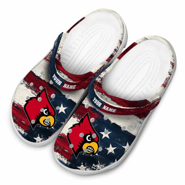 Louisville Cardinals Patriotic Stripes Crocs Top rated