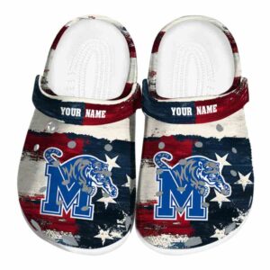Memphis Tigers Patriotic Stripes Crocs Fashion forward