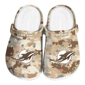 Miami Dolphins Desert Camo Crocs Fashion forward