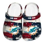 Miami Dolphins Patriotic Stripes Crocs Fashion forward