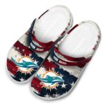 Miami Dolphins Patriotic Stripes Crocs Fashion forward