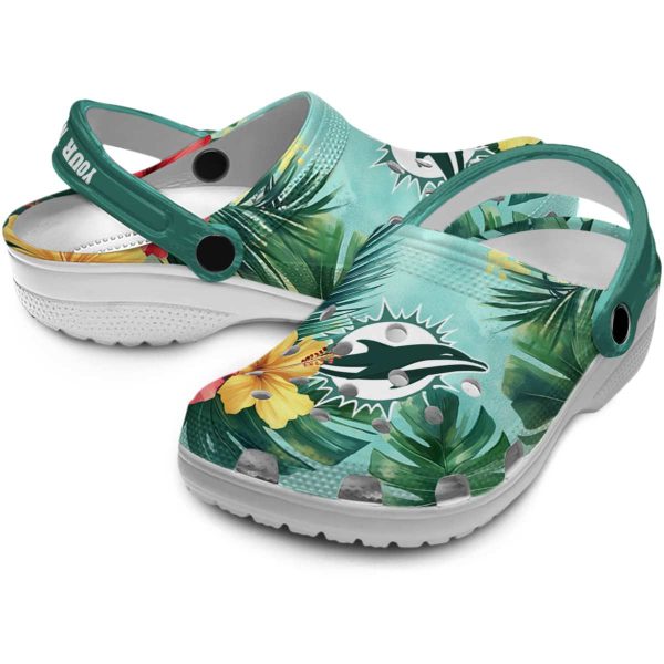 Miami Dolphins Tropical Vibes Crocs Premium grade