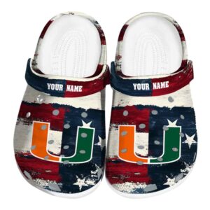 Miami Hurricanes Patriotic Stripes Crocs Fashion forward