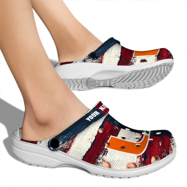 Miami Hurricanes Patriotic Stripes Crocs New Arrival