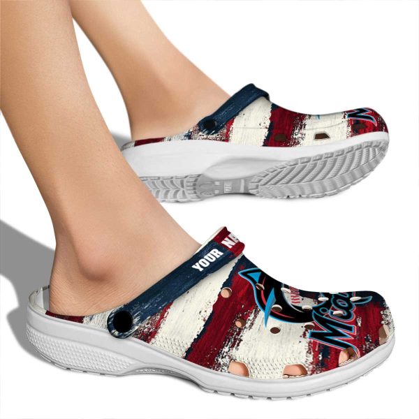 Miami Marlins Patriotic Stripes Crocs New Arrival