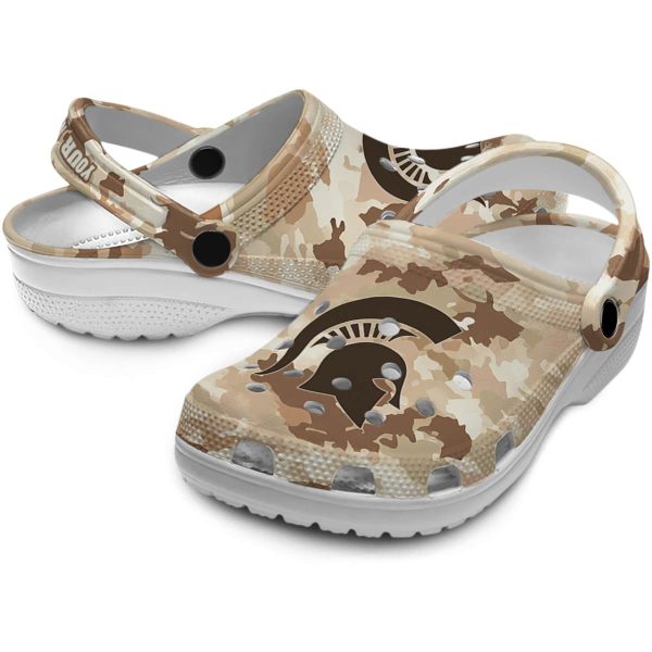 Michigan State Spartans Desert Camo Crocs Premium grade