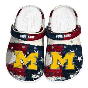 Michigan Wolverines Patriotic Stripes Crocs Fashion forward