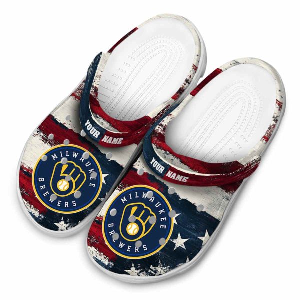 Milwaukee Brewers Patriotic Stripes Crocs Top rated