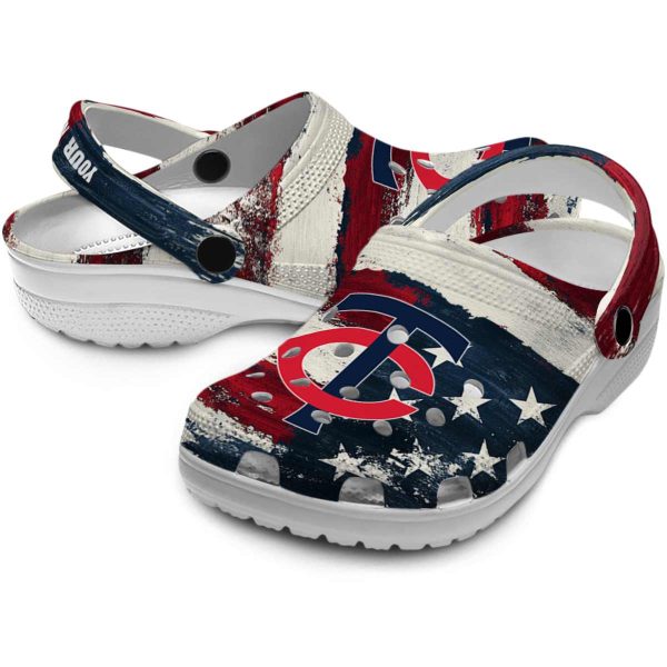 Minnesota Twins Patriotic Stripes Crocs Premium grade