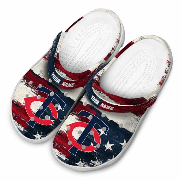 Minnesota Twins Patriotic Stripes Crocs Top rated