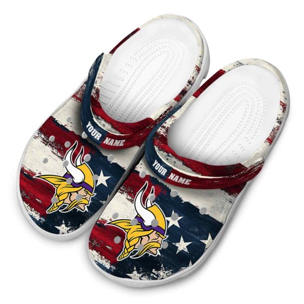 Minnesota Vikings Patriotic Stripes Crocs Top rated
