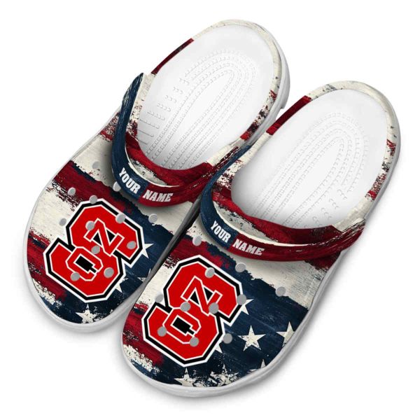 NC State Wolfpack Patriotic Stripes Crocs Top rated