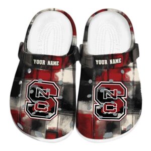 NC State Wolfpack Plaid Fusion Crocs Fashion forward