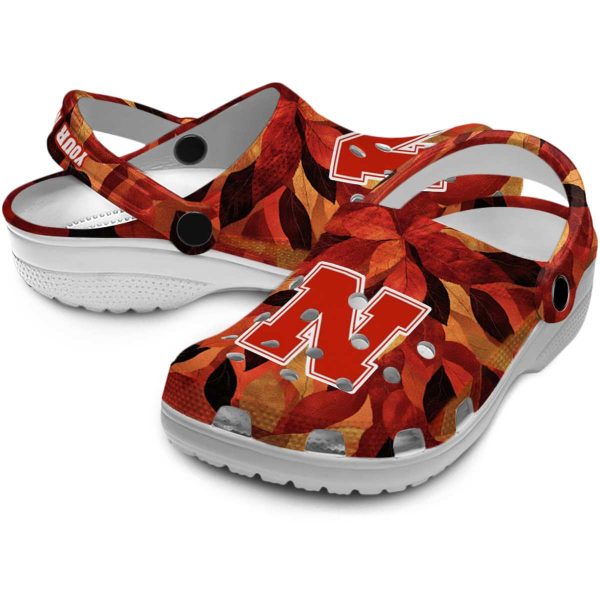 Nebraska Cornhuskers Autumn Leaves Crocs Premium grade