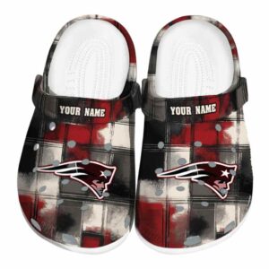 New England Patriots Plaid Fusion Crocs Fashion forward