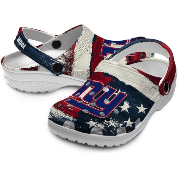 New York Giants Patriotic Stripes Crocs Premium grade