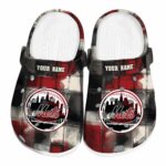 New York Mets Plaid Fusion Crocs Fashion forward