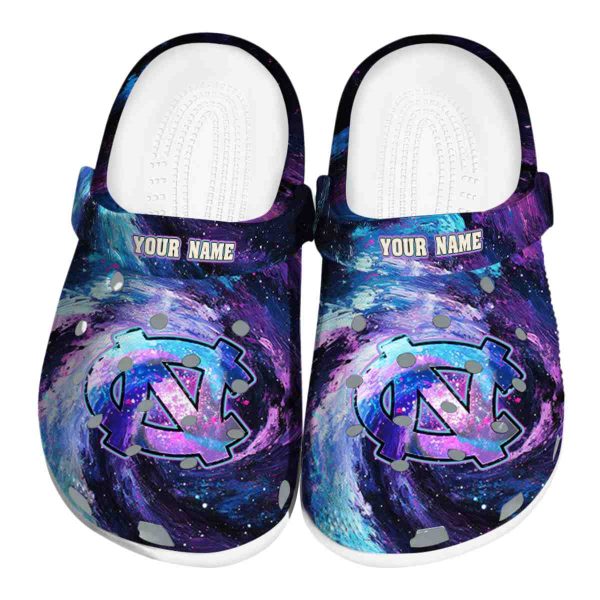 North Carolina Tar Heels Galaxy Swirl Crocs Fashion forward