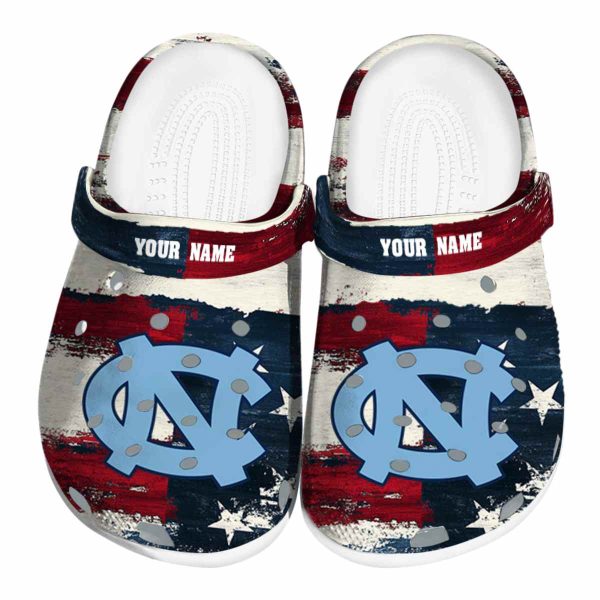 North Carolina Tar Heels Patriotic Stripes Crocs Fashion forward