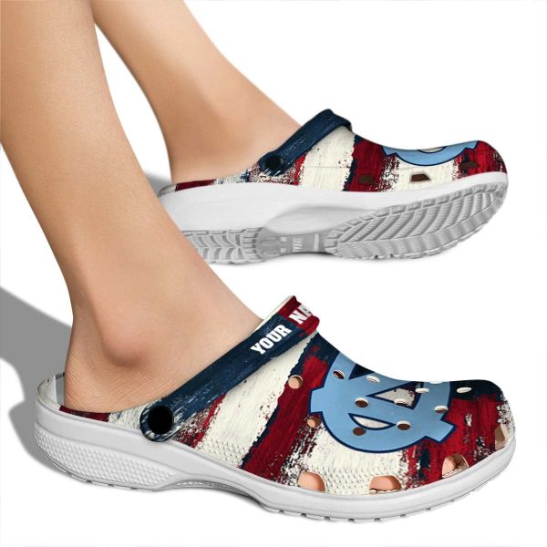 North Carolina Tar Heels Patriotic Stripes Crocs New Arrival