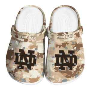 Notre Dame Fighting Irish Desert Camo Crocs Fashion forward